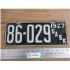 Image 1 : 1927 Sask License Plate