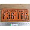 Image 1 : 1950 Sask License Plate