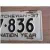 Image 3 : 1937 Sask License Plate