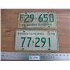 Image 1 : (2) 1970's Sask License Plate