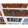 Image 12 : Display Board with (36) Sask Plates - 88x33