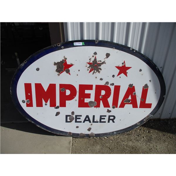 Oval 3 star Imperial Dealer (ESSO) double sided porcelain sign - 60x40