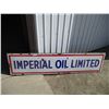 Image 1 : Imperial Oil Limited porcelain sign - 3/4" flanged around - 71" x 17"