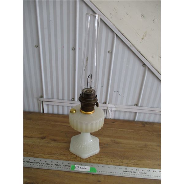 Aladdin Lamp (milk glass) with chimney
