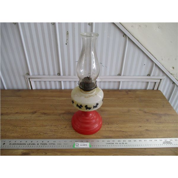 10 dog scotty lamp with chimney