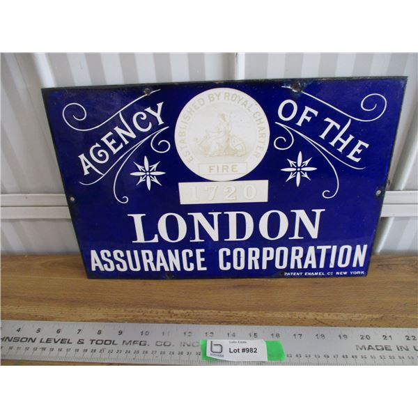 Agency of the London assurance corporation - porcelain 15x10