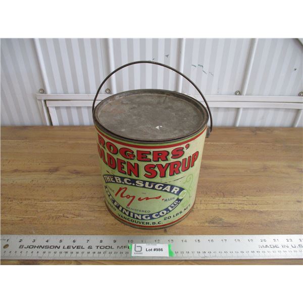 Rogers Syrup / BC Sugar Refining Co tin can - good condition