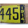 Image 3 : 1914 Sask License Plate (porcelain)