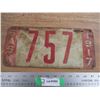Image 1 : 1917 Sask License Plate - Low # (metal)