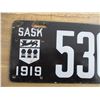 Image 2 : 1919 Sask License Plate (porcelain)