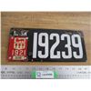 Image 1 : 1921 (Tag) Sask License Plate (porcelain)