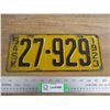 Image 1 : 1923 Sask License Plate
