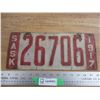 Image 1 : 1917 Sask License Plate - (metal)