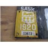Image 4 : 1920 (Tag) Sask License Plate - Low # (porcelain - paint touch ups)