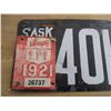 Image 2 : 1921 (Tag) Sask License Plate (porcelain - paint touch ups)