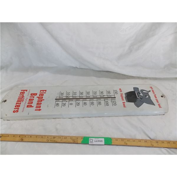 Elephant Brand fertilizers tin thermometer – 36” long