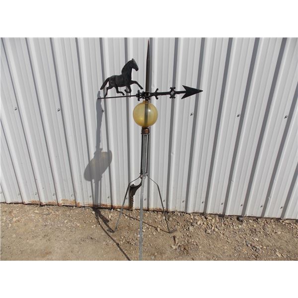 Weathervane – Horse pointing with globe – 42” tall