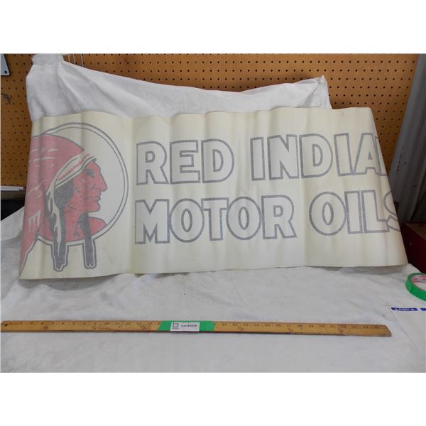 Vintage Red Indian Motor Oil Decal – 55” long