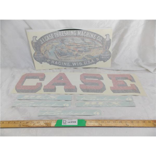 Vintage Case Threshing Machine Decal and other Case decal + misc