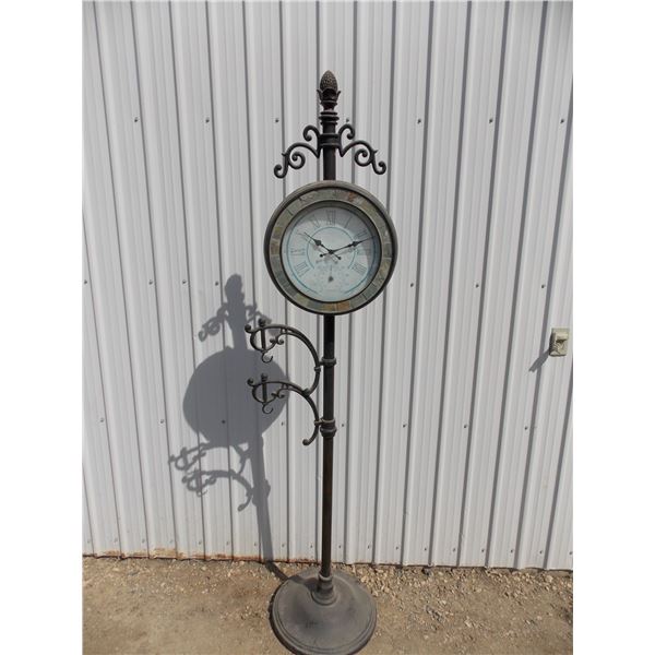 Standing Thermometer Yard Clock 78” tall