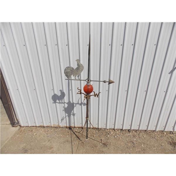 Weathervane – Rooster + Orange globe – 57” extendable
