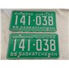 Image 2 : 1965 Sask License Plate Set – (diamond jubilee) great condition