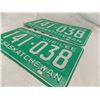 Image 3 : 1965 Sask License Plate Set – (diamond jubilee) great condition