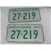 Image 2 : 1970 Sask License Plate Set – good condition