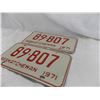 Image 2 : 1971 Sask License Plate Set – really good condition