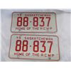 Image 2 : 1973 Sask License Plate Set – (home of the RCMP) great condition