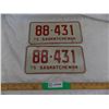 Image 1 : 1975 Sask License Plate Set – great condition