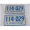 Image 2 : 1976 Sask License Plate Set – good condition