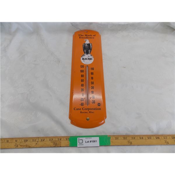 Case Corporation tin thermometer -17” tall
