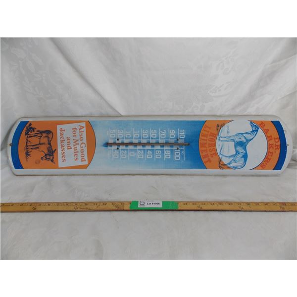 Dr Barkers Horse Liniment tin thermometer – 39” tall