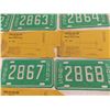 Image 6 : (9) 1965 Motor Cycle Plates – consecutive #’s and with original envelopes