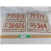 Image 1 : (4) 1971 Sask License Plates ( F, C, G) – very good condition
