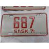 Image 3 : (2) 1971 (small) Sask License plates – Tractor + trailer/motorcycle?