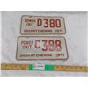 Image 1 : (2) 1971 Sask Power Unit License Plates