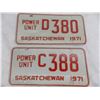Image 2 : (2) 1971 Sask Power Unit License Plates