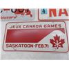 Image 4 : Canada Discovery Plate, Canada (military?) plate + Sask Canada games 1971