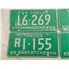 Image 2 : (4) 1965 Sask Trailer License Plates (4 different kinds) great condition