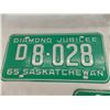 Image 2 : (3) 1965 Sask License Plates (DR, F, D) great condition