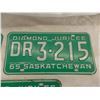 Image 4 : (3) 1965 Sask License Plates (DR, F, D) great condition