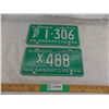 Image 1 : (2) 1965 Sask License plates – (SF 1-306, X 488)