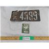 Image 1 : 1919 Sask License Plate with 1922 Plate Tag