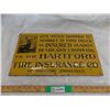 Image 1 : Livestock Fire insurance tin litho sign -20x11