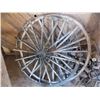 Image 2 : (2) Buggy wheels + large pile of antique buggy hubs?