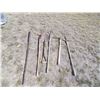 Image 1 : Tools – 3 pitch forks, shovel, Axe splitter, Steel pry bar