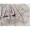 Image 4 : Tools – 3 pitch forks, shovel, Axe splitter, Steel pry bar