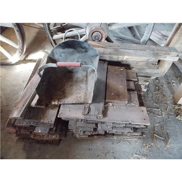 Wood pile and coal scuttle